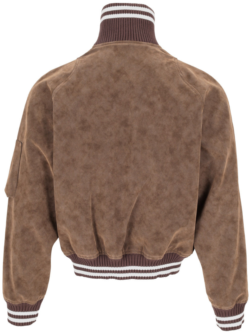 Brown Mock Collar Jacket 2
