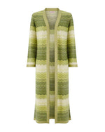 Green Chevron V Neck Cardigan 1