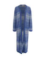 Blue Chevron V Neck Cardigan 1