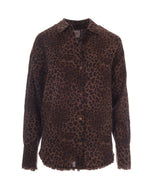 Brown Oversized Animal Print Shirt 1