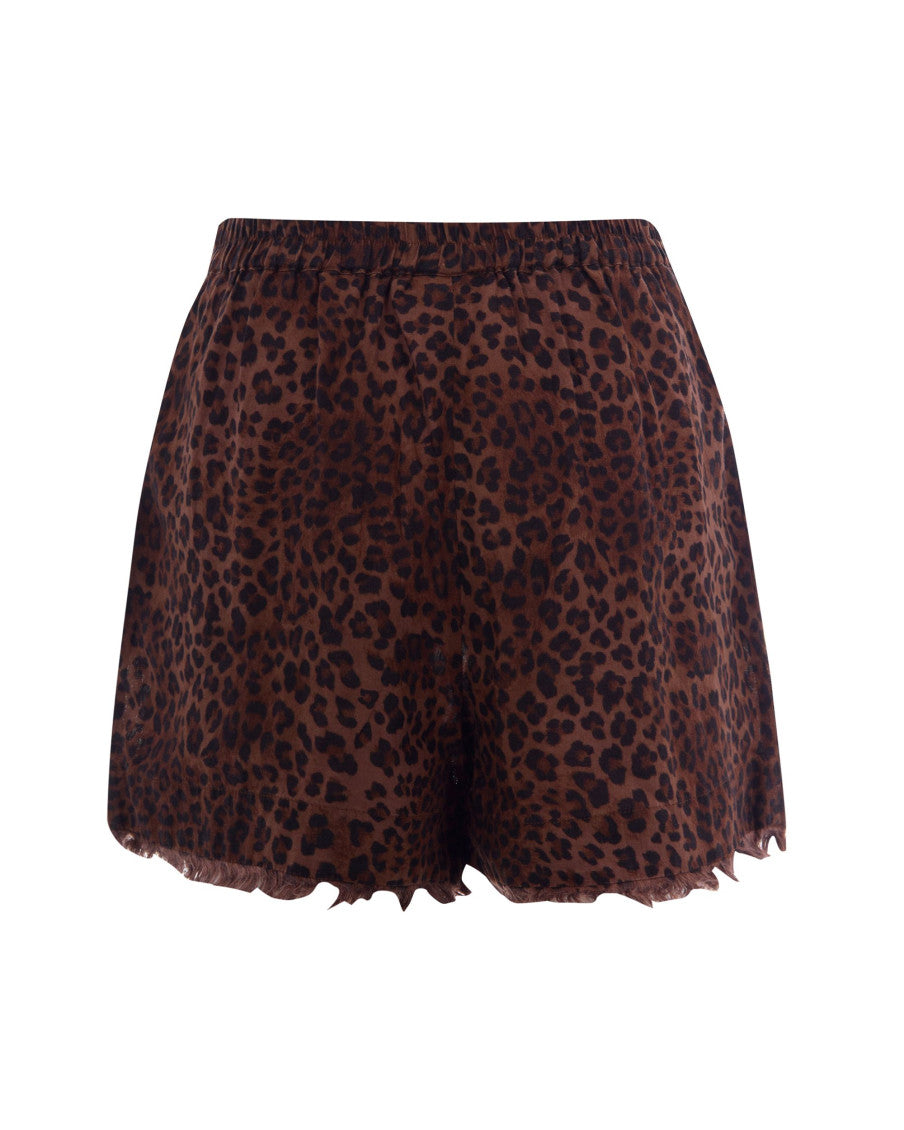 Brown Animal Print Shorts 2