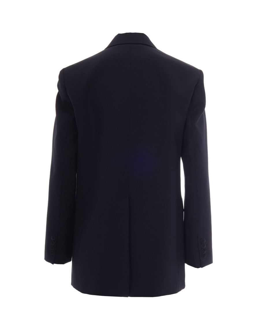 Blue Solid Notched Lapel Blazer 2