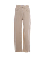 Beige Relaxed Mid Rise Jeans 1