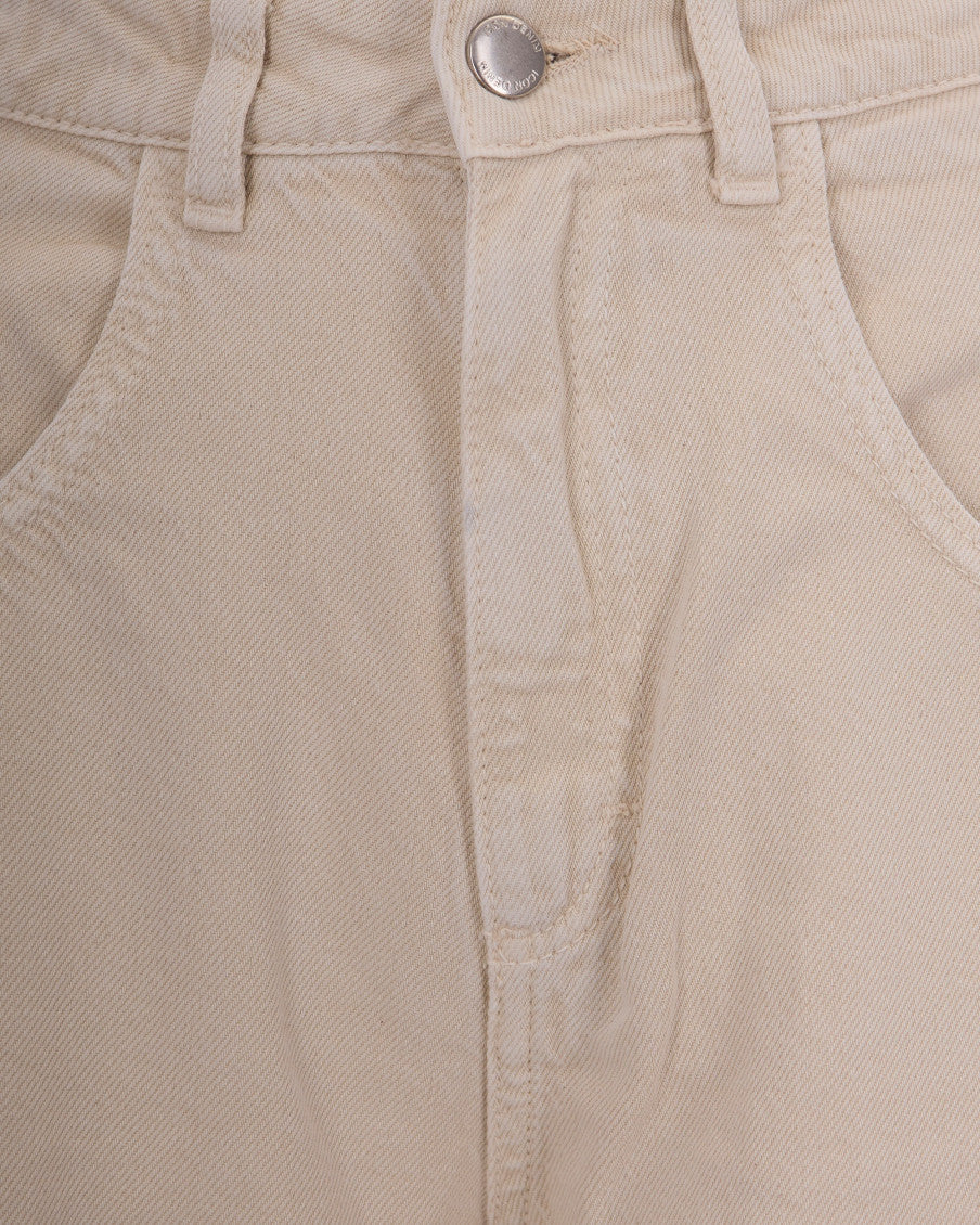 Beige Relaxed Mid Rise Jeans 3