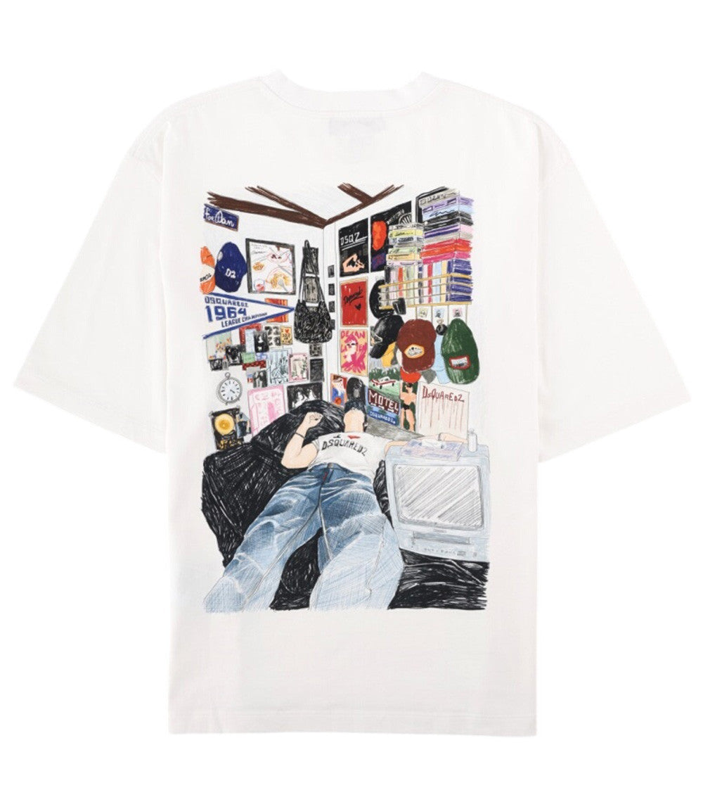 White Crew Neck T-Shirt 2