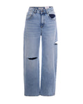 Blue Loose Mid Rise Jeans 1