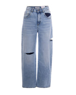 Blue Loose Mid Rise Jeans 1