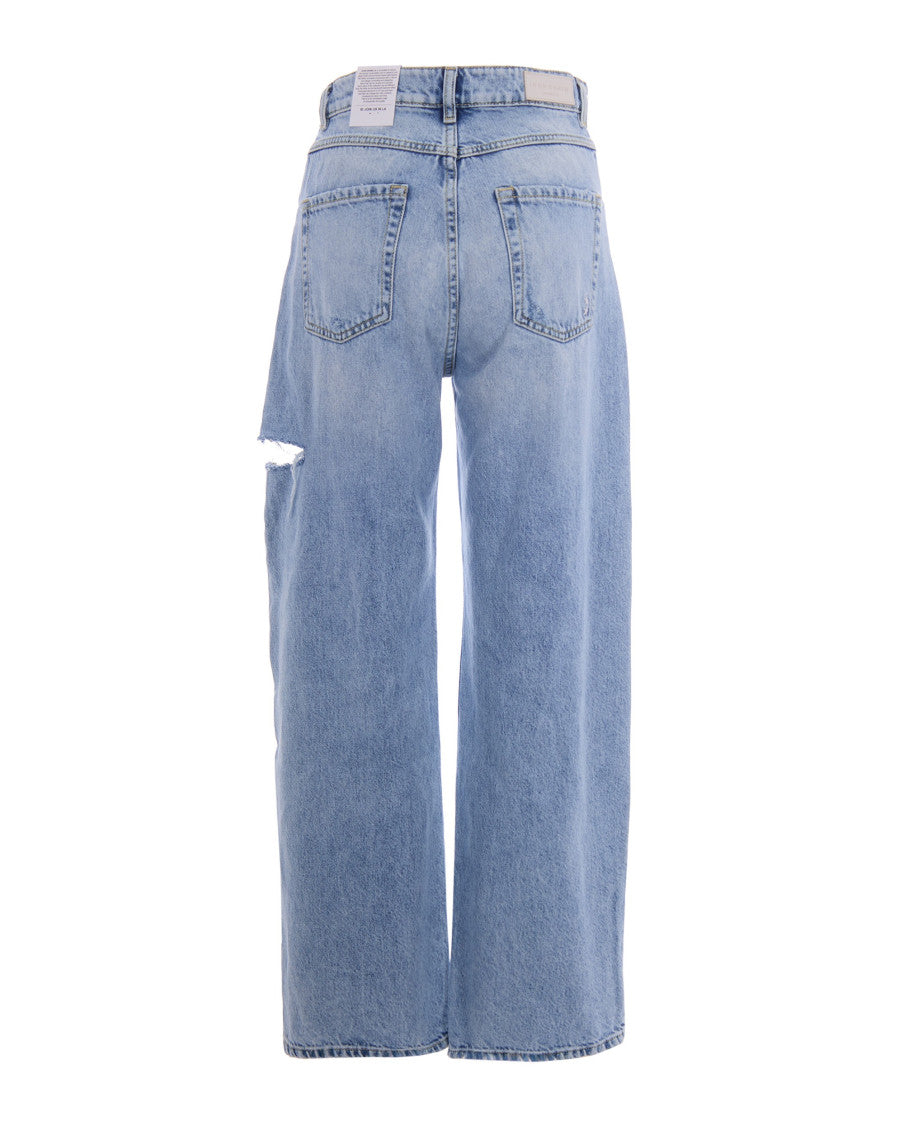 Blue Loose Mid Rise Jeans 2