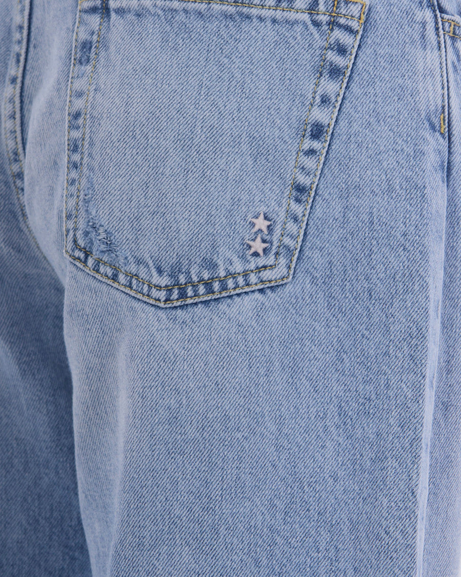 Blue Loose Mid Rise Jeans 3