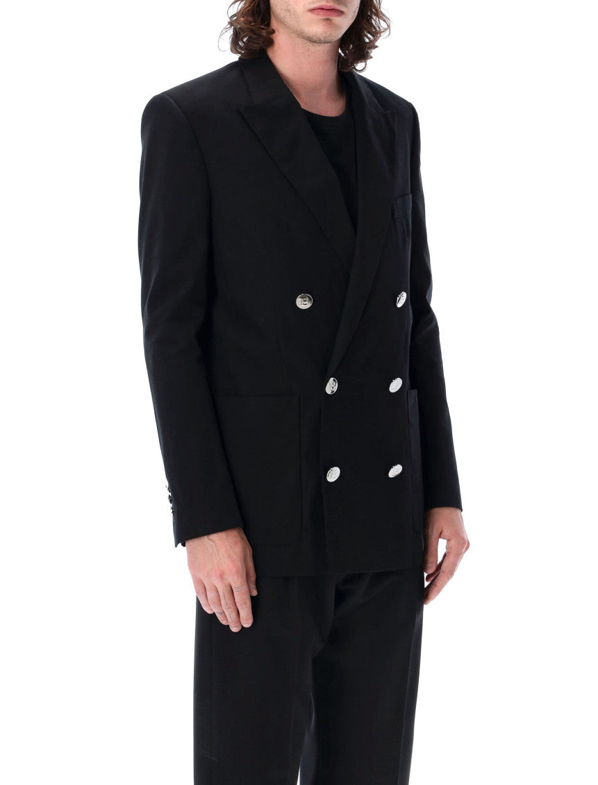 Black Peaked Lapel Blazer 2