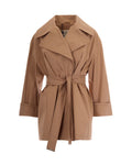 Brown Notched lapel Trench Coat 1