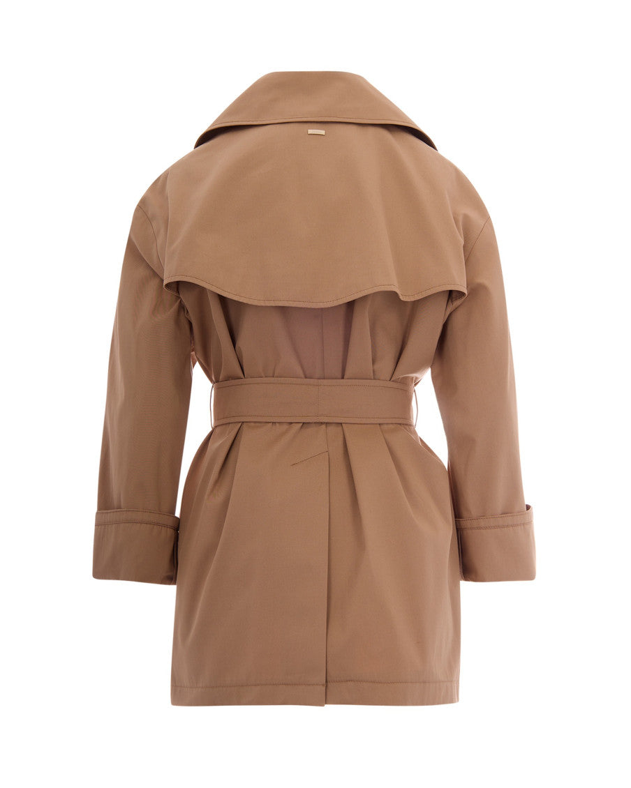 Brown Notched lapel Trench Coat 2
