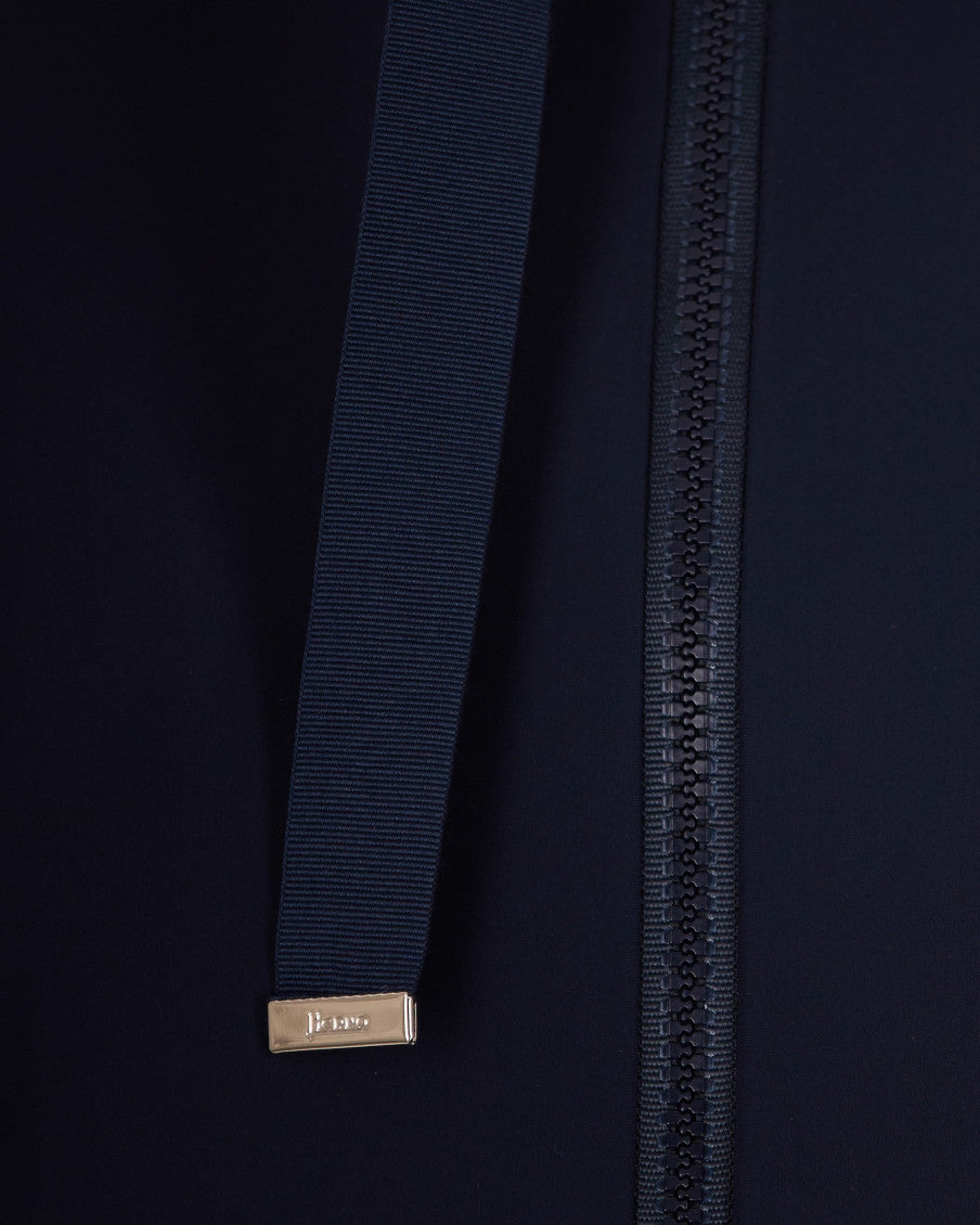 Blue Solid Hood Jacket 3