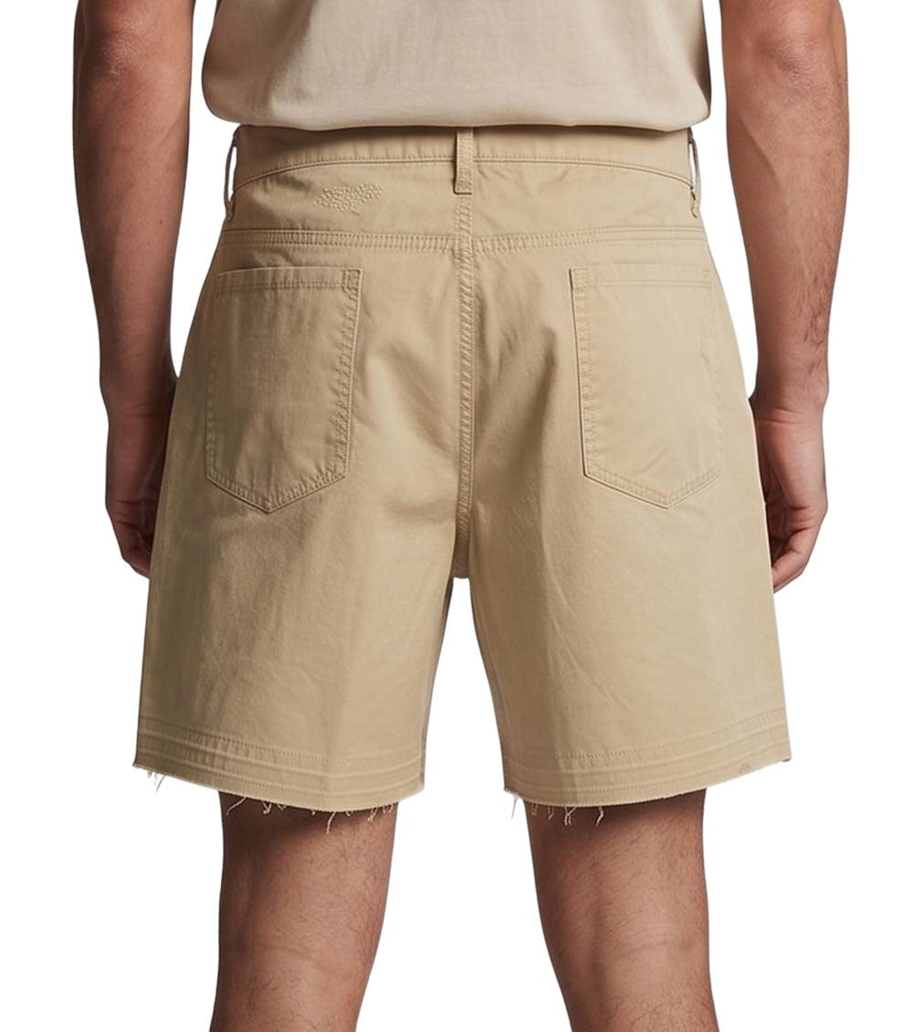 Beige Distressed Shorts 2