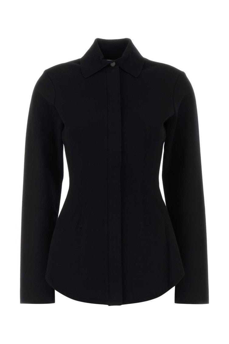 Black Solid Viscose Shirt 1