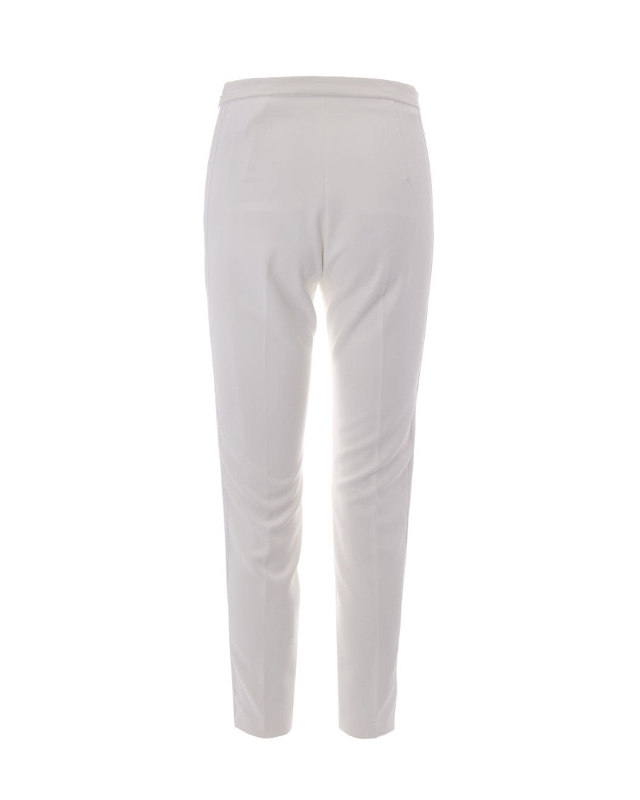 White Slim Flat Front Pants 2