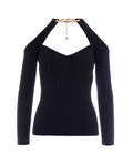 Black Knitted Halter Neck Sweater 1