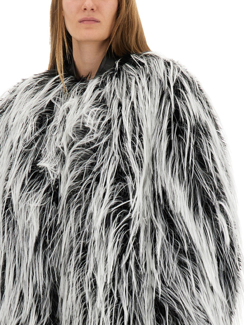 BlackWhite Textured Trench Coat 2