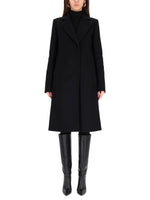 Black Notched Lapel Trench Coat 1