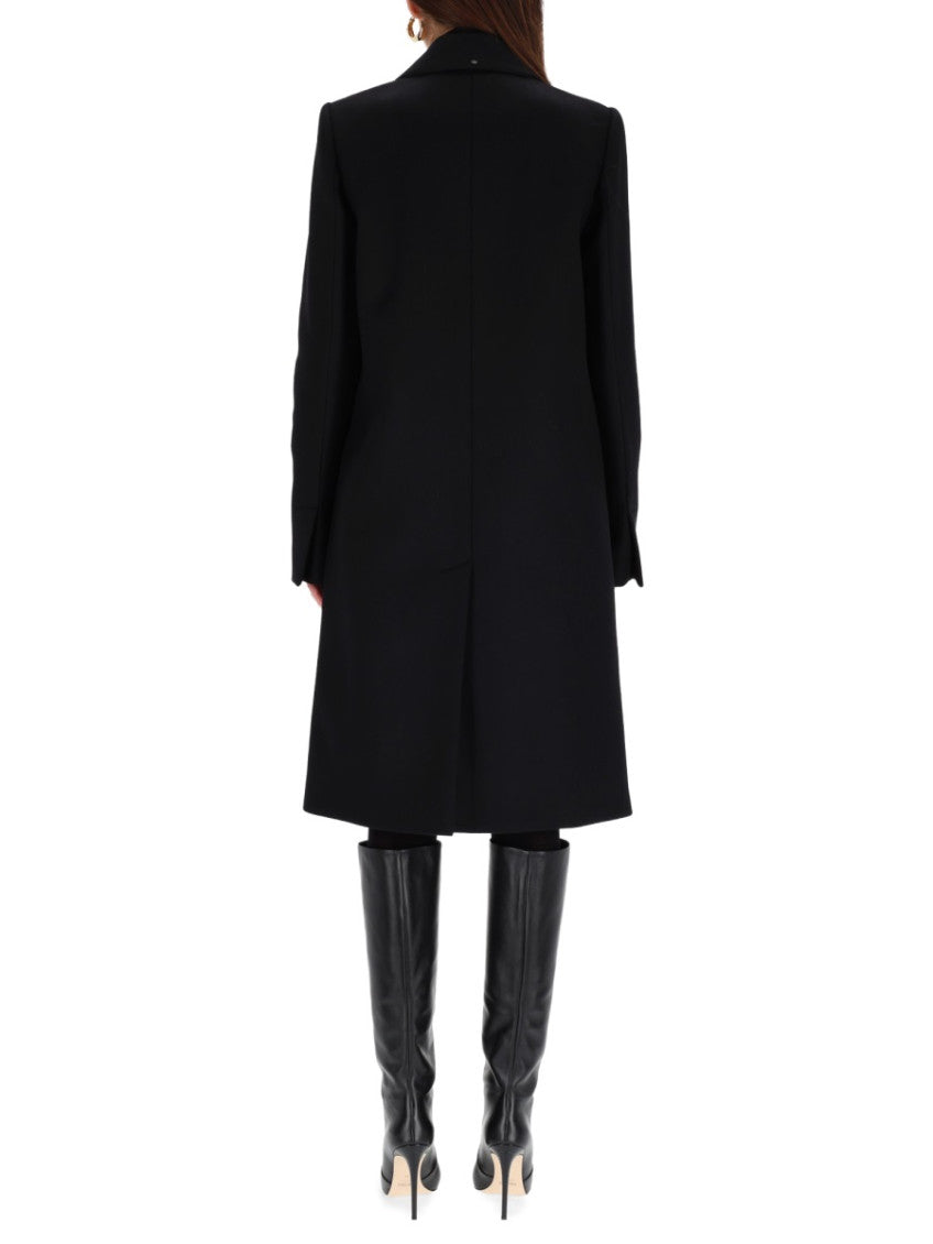 Black Notched Lapel Trench Coat 3