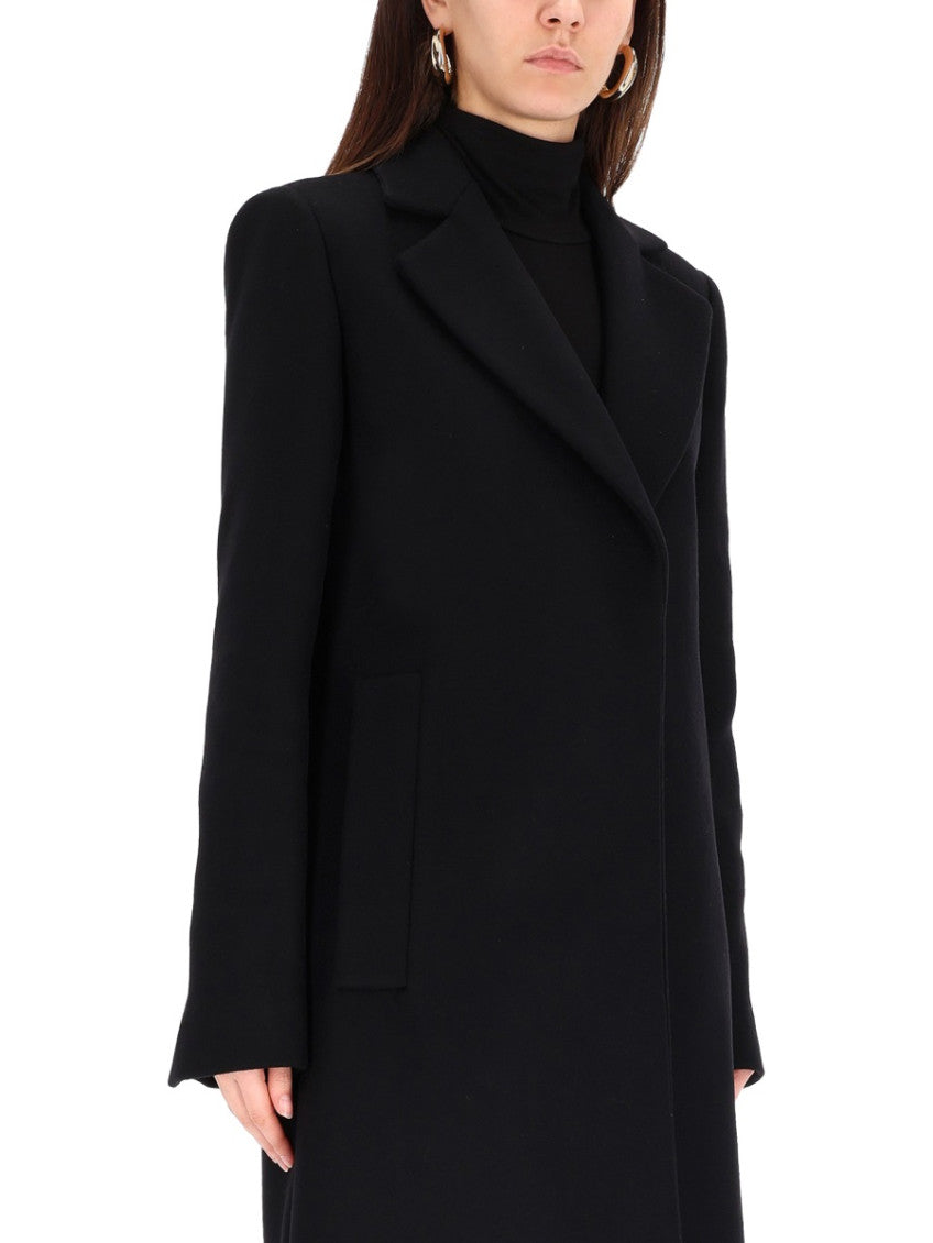 Black Notched Lapel Trench Coat 4