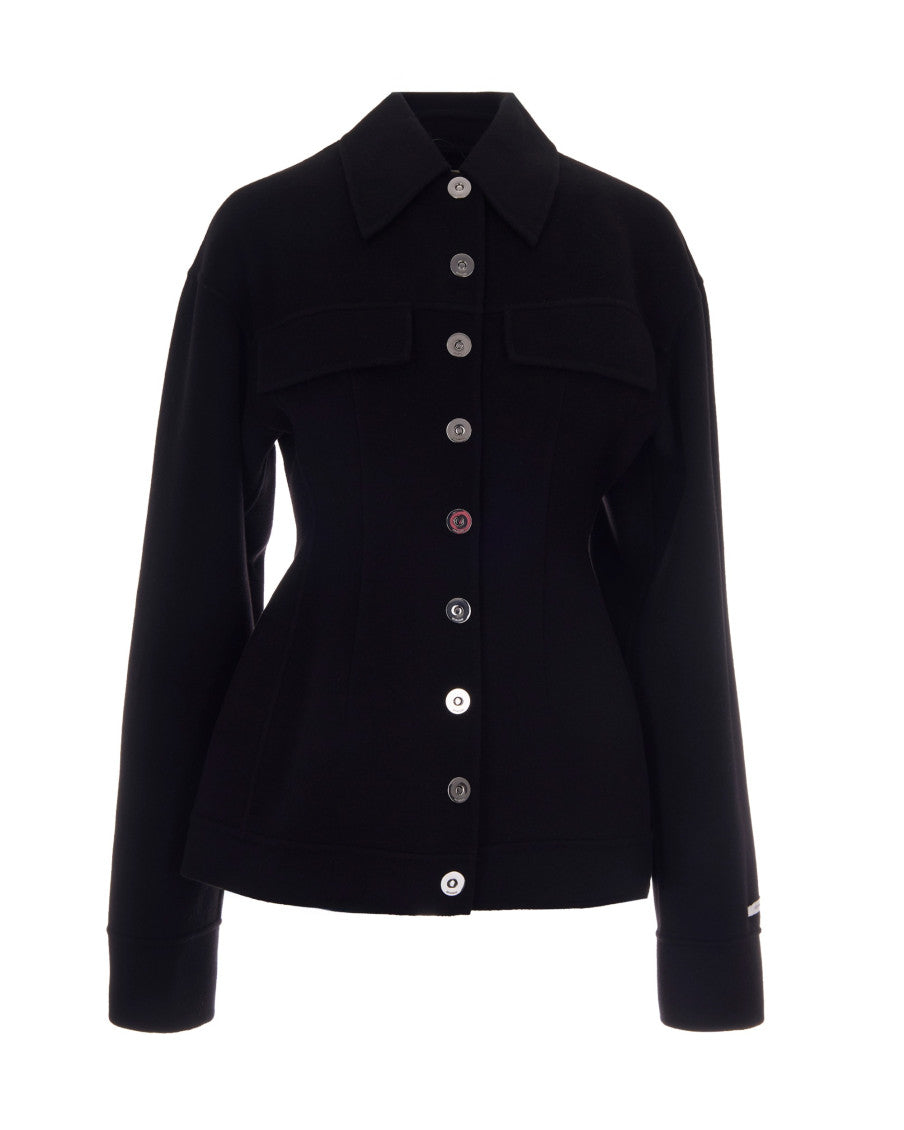 Black Arena Shirt Collar Jacket 1
