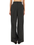 Black Loose Stripes Pants 1