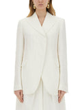 White Notched Lapel Blazer 1