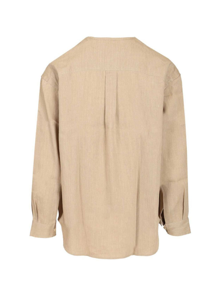 Beige Regular Solid Shirt 2