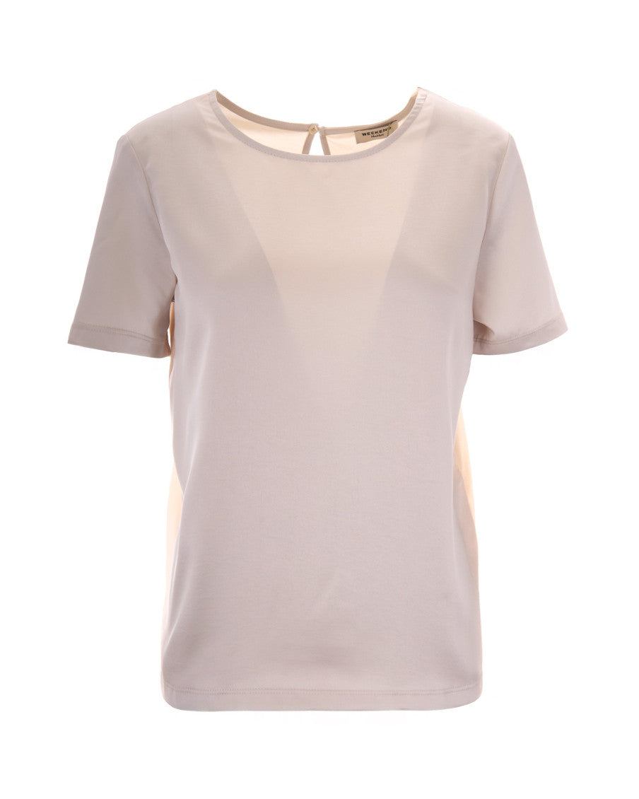 Natural Solid Round Neck T-Shirt 1