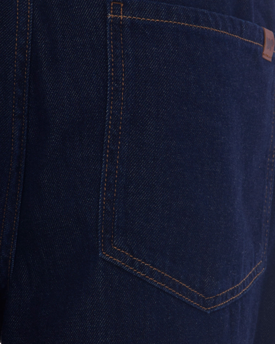 Dark Blue Relaxed High Rise Jeans 3