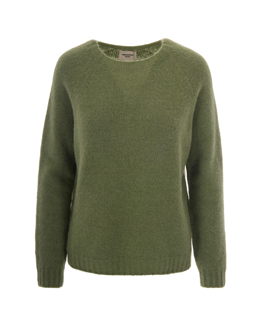 Green Knitted Crew Neck Sweater 1