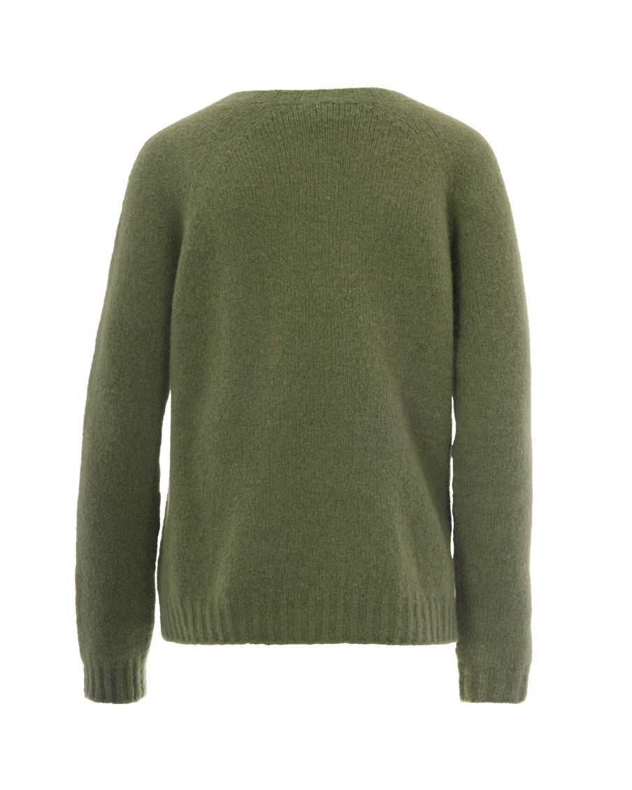 Green Knitted Crew Neck Sweater 2