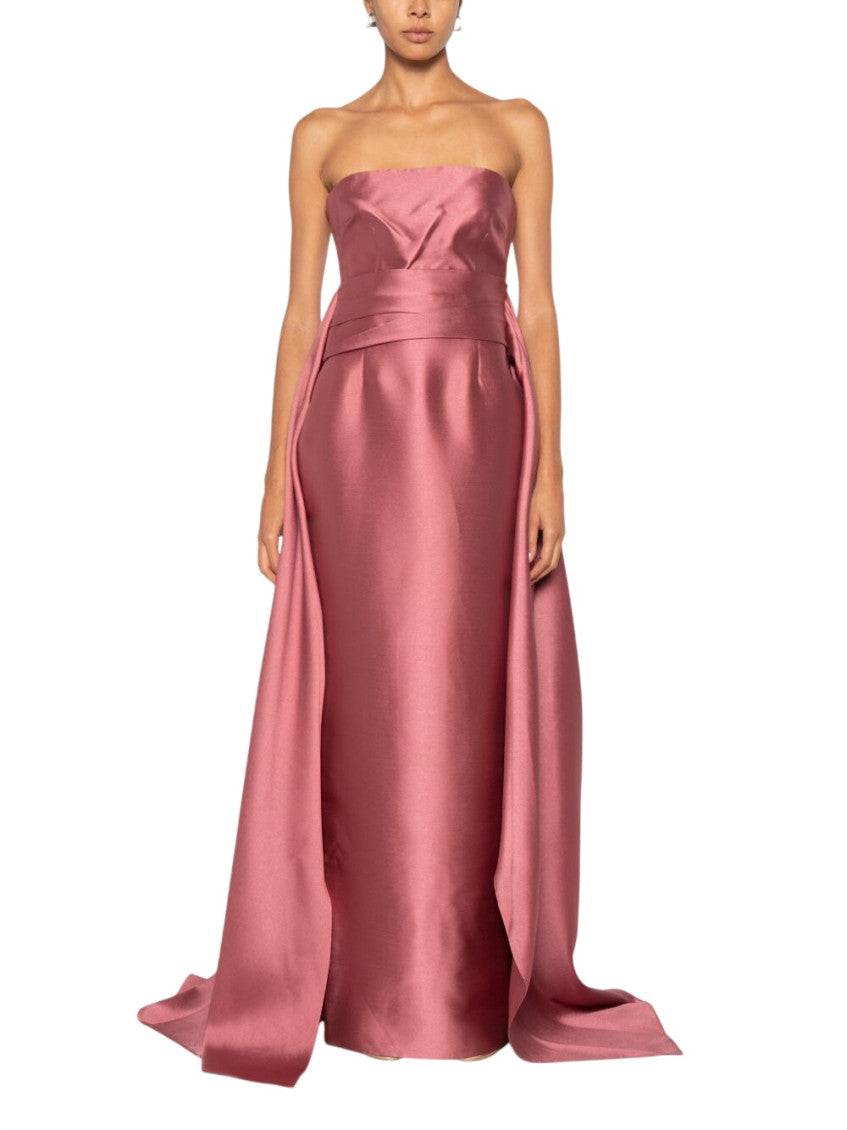 Pink Strapless Maxi Dress 4
