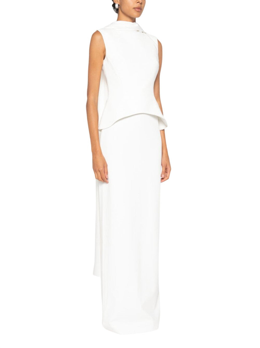 Beige Peplum Maxi Dress 3