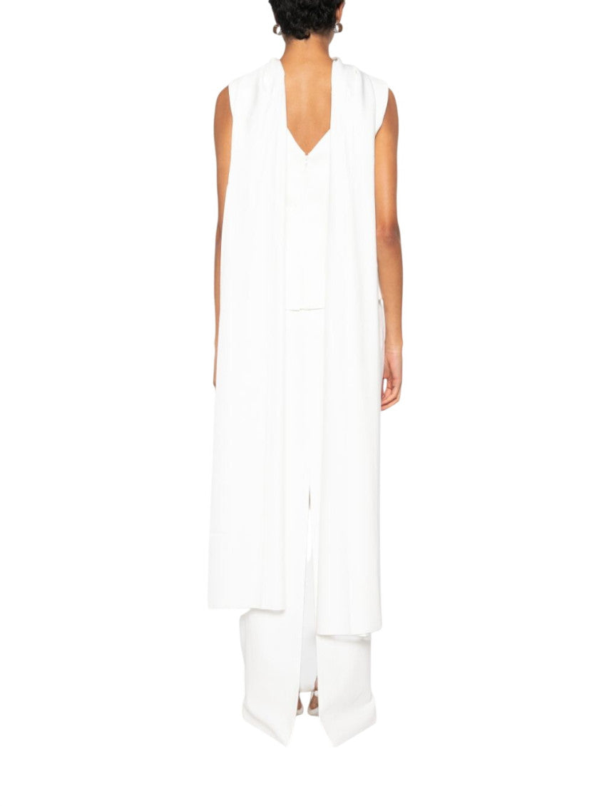 Beige Peplum Maxi Dress 4