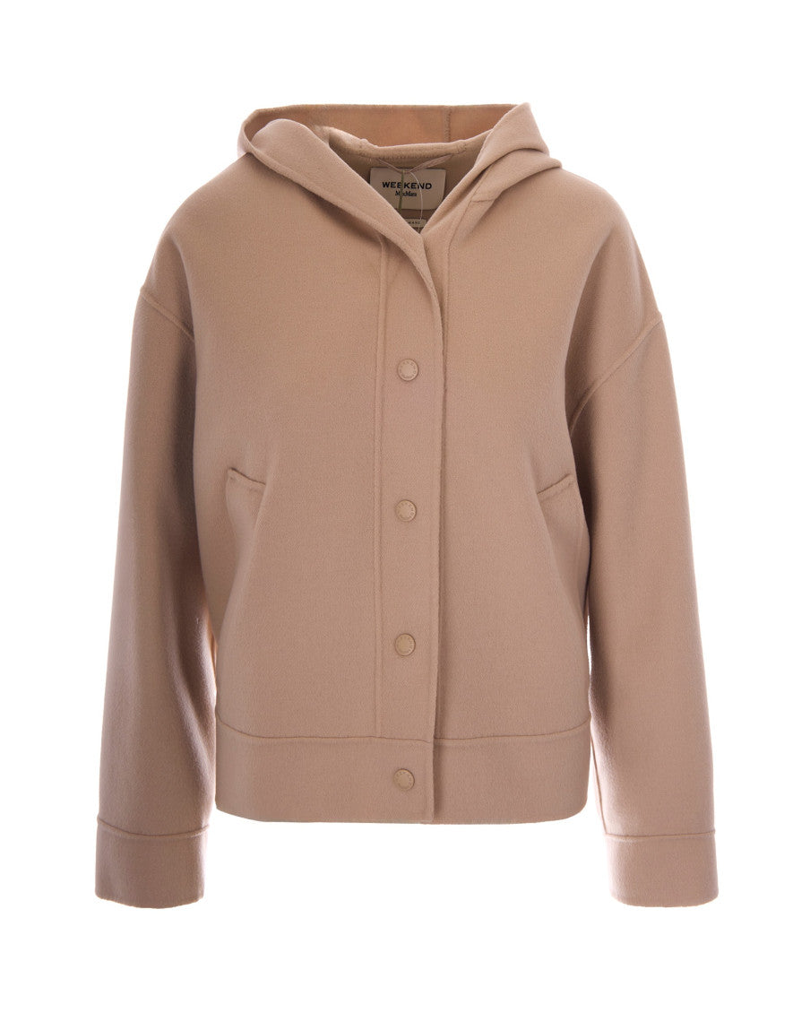 Beige Solid Hood Jacket 1