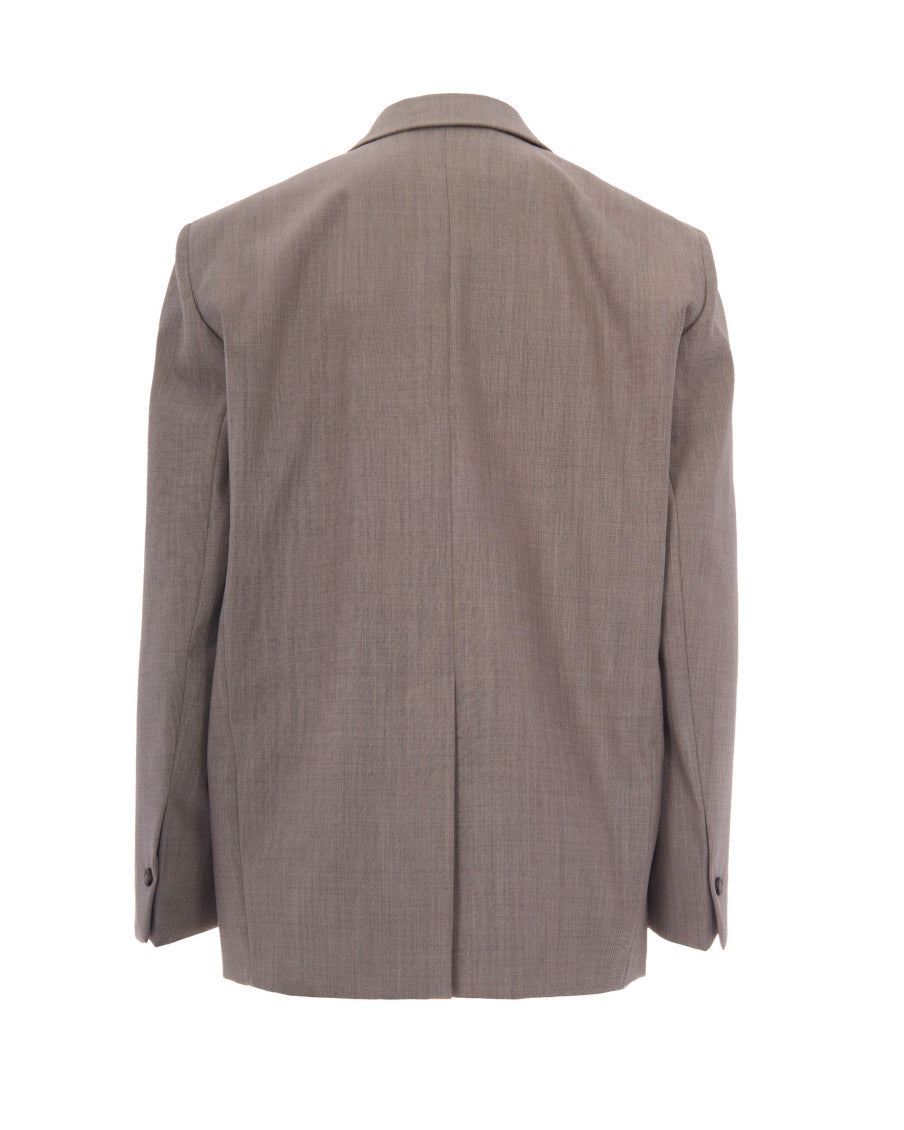 Brown Solid Notched Lapel Blazer 2