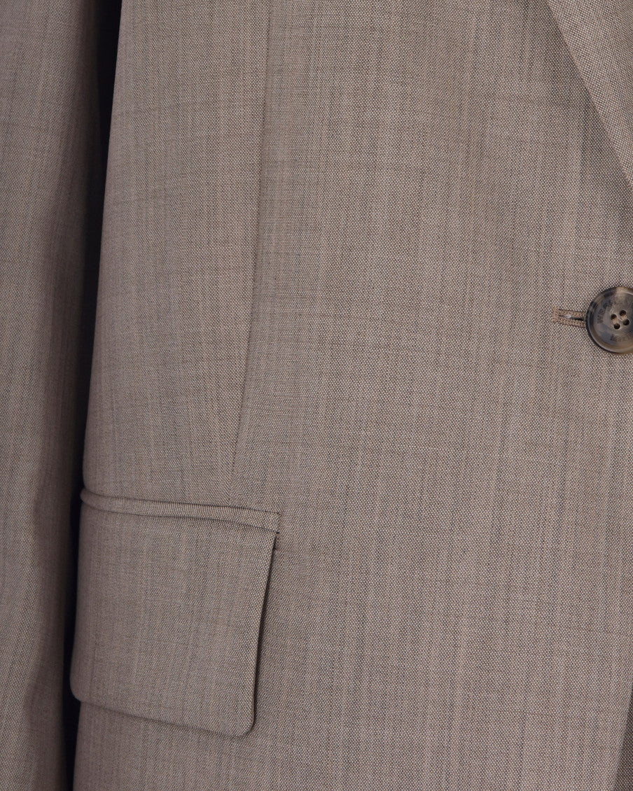 Brown Solid Notched Lapel Blazer 3