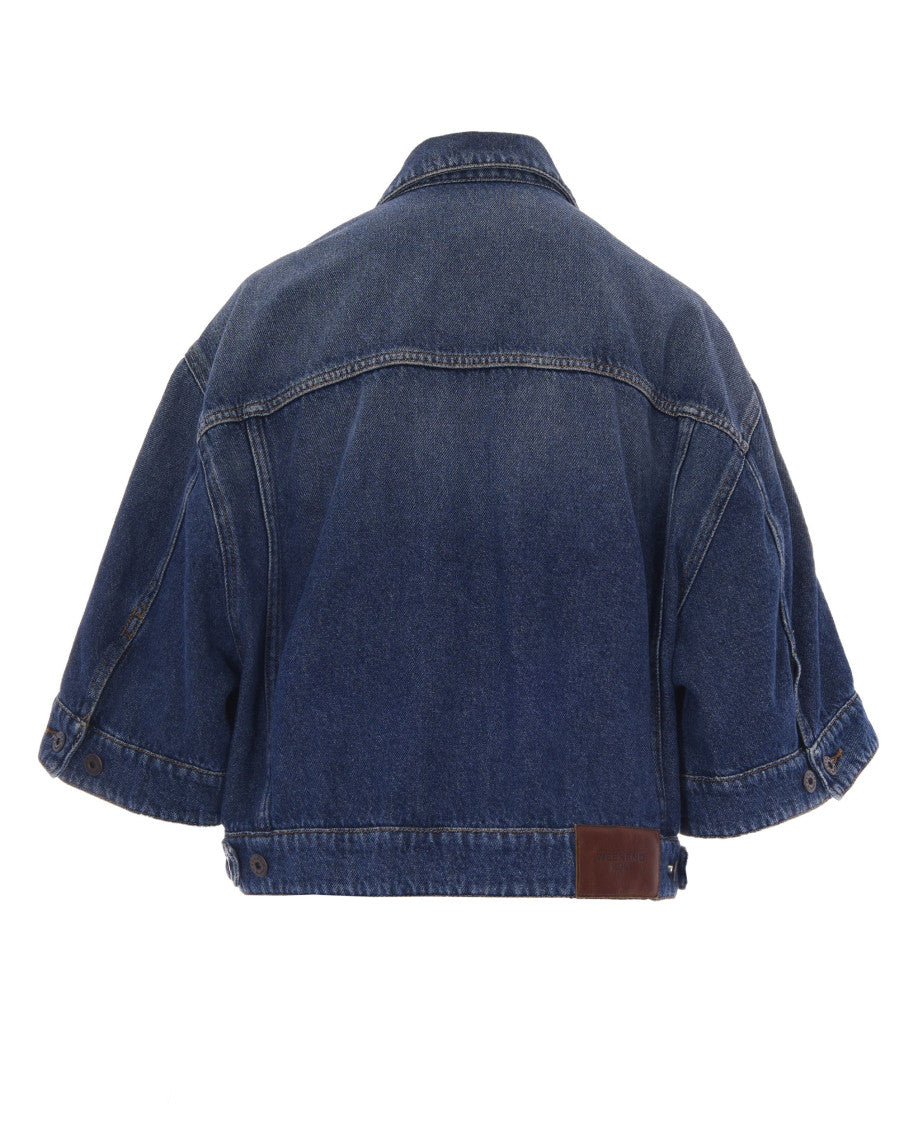 Blue Solid Shirt Collar Jacket 2