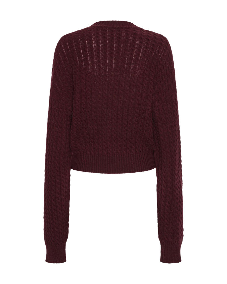 Dark Brown Knitted Crew Neck Sweater 2