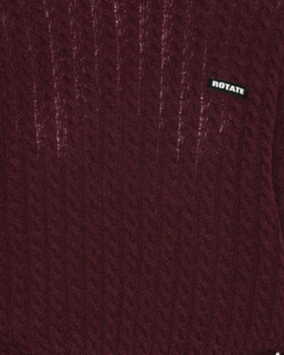 Dark Brown Knitted Crew Neck Sweater 3