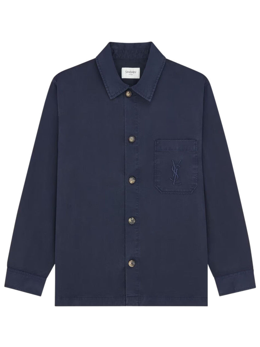 Navy Blue Logo Overshirt 1