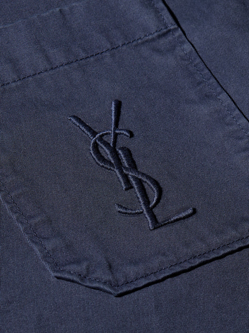 Navy Blue Logo Overshirt 3