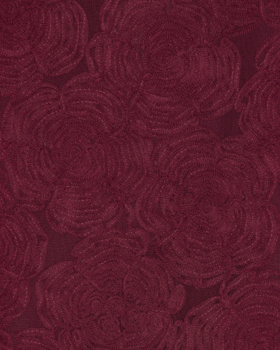 Maroon Floral Mock Collar Maxi Dress 4