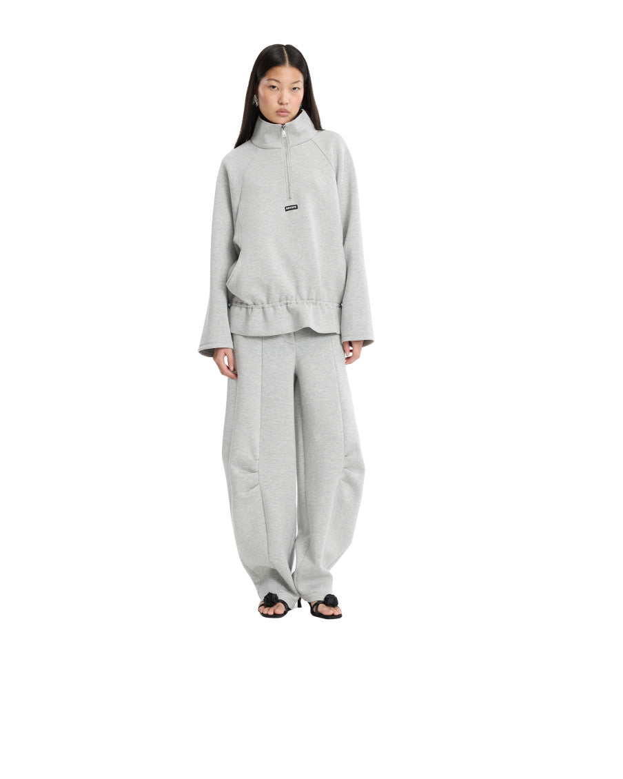 Grey Relaxed Flat Front Pants 4