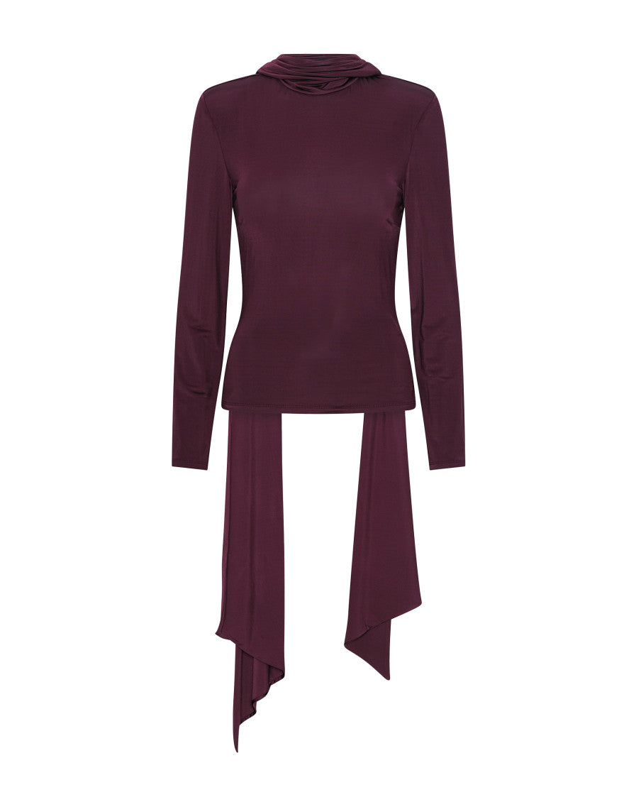 Maroon Mock Collar Top 1