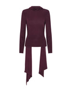 Maroon Mock Collar Top 1