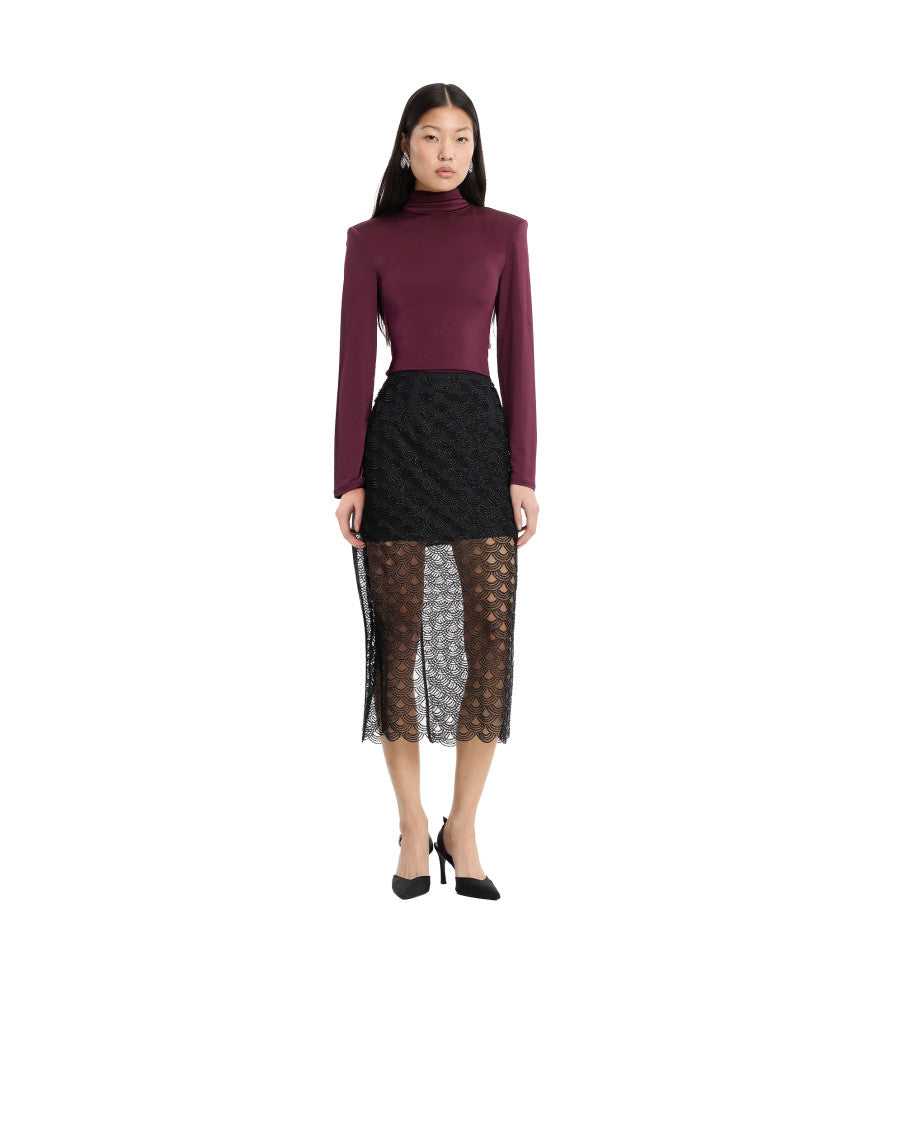 Maroon Mock Collar Top 2