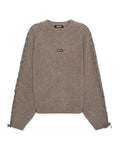 Brown Knitted Crew Neck Sweater 1